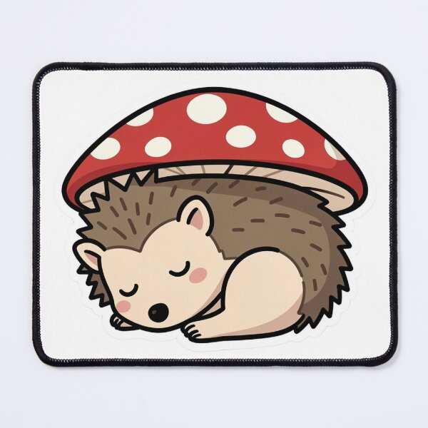 Item preview, Sleepy Hedgehog Under a Mushroom designed and sold by mrshadow113.