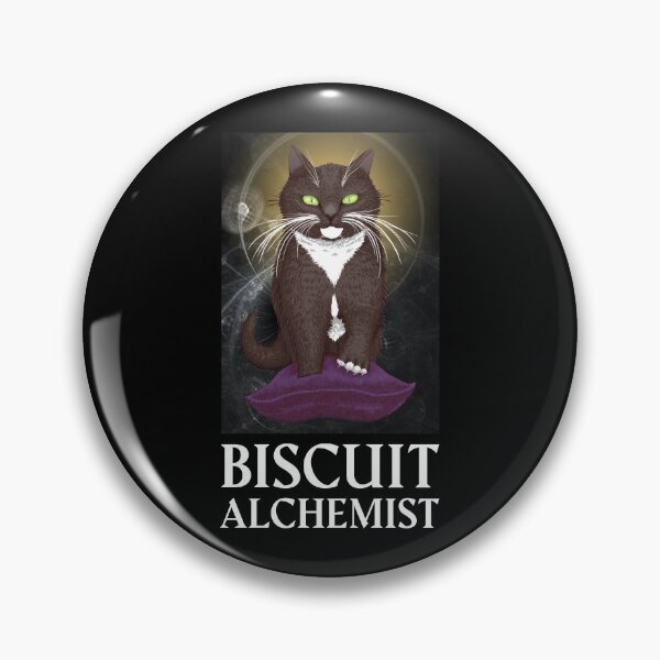 Item preview, Biscuit Alchemist - Tuxedo Cat Kneading Reality (Version for dark background) designed and sold by Scolliecat.