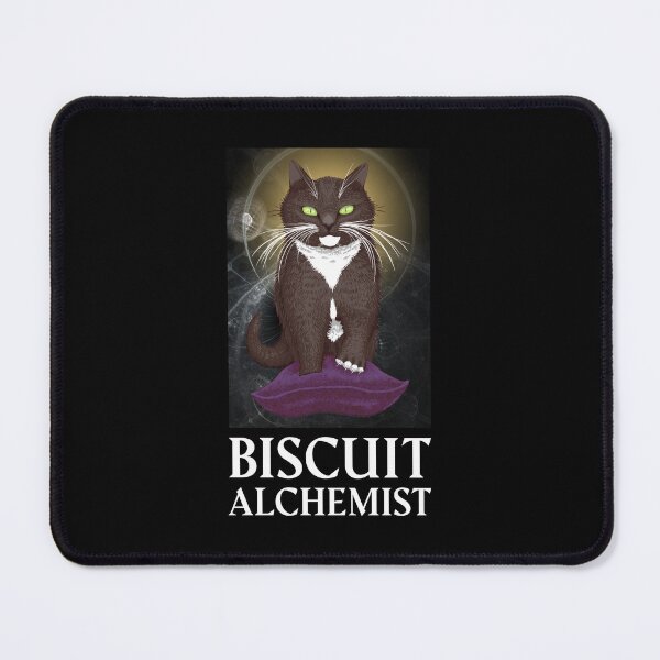 Item preview, Biscuit Alchemist - Tuxedo Cat Kneading Reality (Version for dark background) designed and sold by Scolliecat.