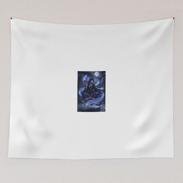 Item preview, Cat Girl with Glowing Magic Scroll designed and sold by CathryneDelamort.