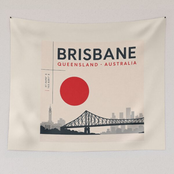 Item preview, Brisbane swiss style poster designed and sold by CMYKStudio.