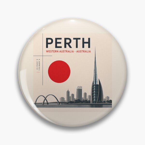 Aperçu de l'œuvre Affiche de style suisse de Perth créée et vendue par CMYKStudio.