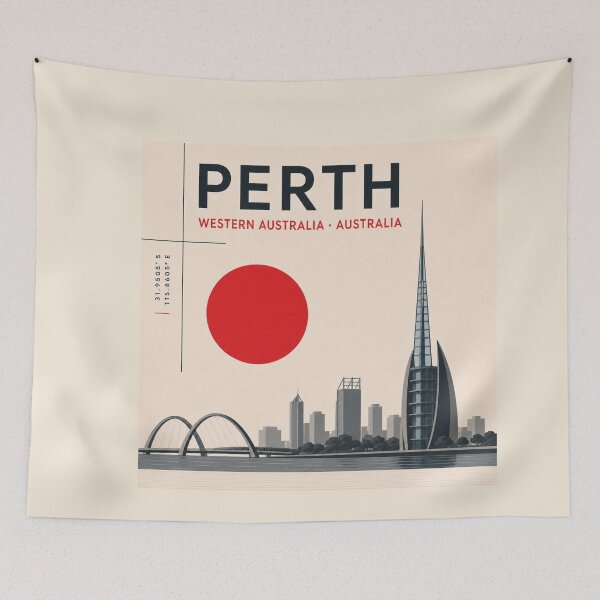 Item preview, Perth swiss style poster designed and sold by CMYKStudio.