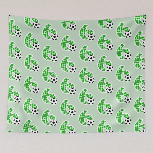 Item preview, Football Number 6 Green Six No #6 designed and sold by Jeallan Designs.