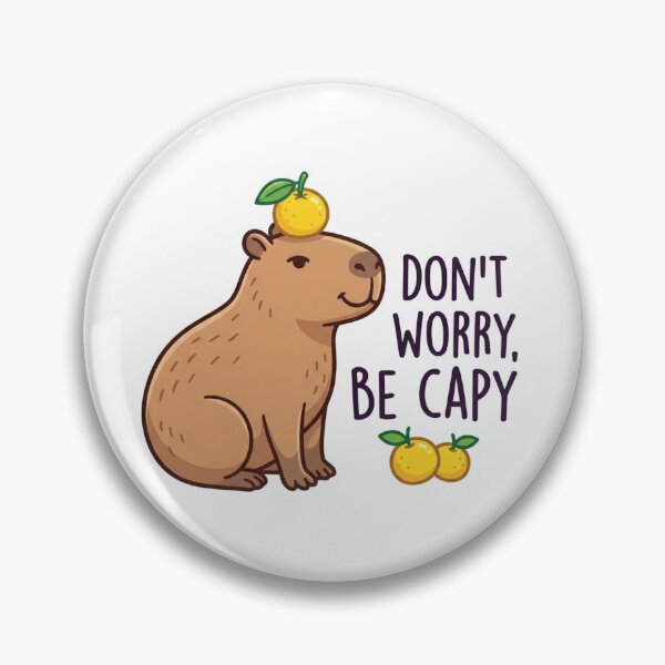 Item preview, Dont Worry Be Capy Yuzu Orange Capybara Cute Pun designed and sold by raedattia.