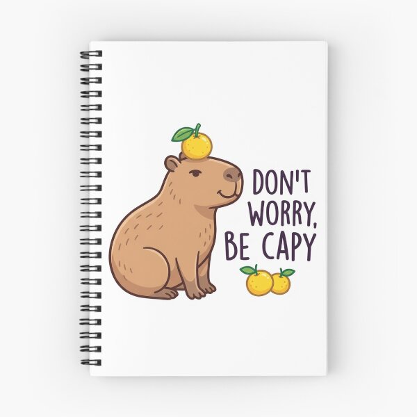 Item preview, Dont Worry Be Capy Yuzu Orange Capybara Cute Pun designed and sold by raedattia.