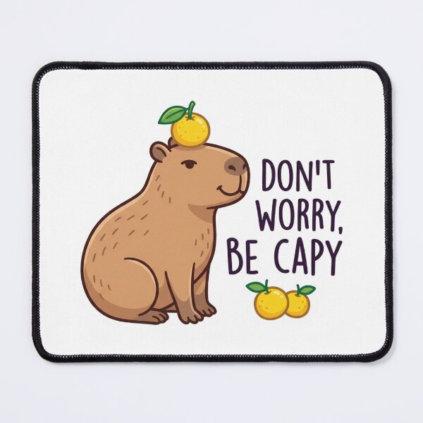 Item preview, Dont Worry Be Capy Yuzu Orange Capybara Cute Pun designed and sold by raedattia.