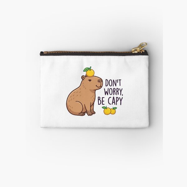 Item preview, Dont Worry Be Capy Yuzu Orange Capybara Cute Pun designed and sold by raedattia.