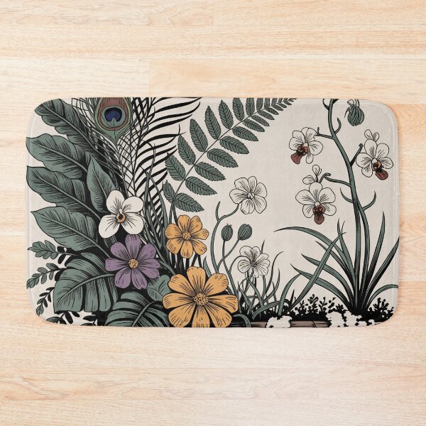 Item preview, Boho Peacock Feather Floral Illustration Print designed and sold by NuvoraNest.