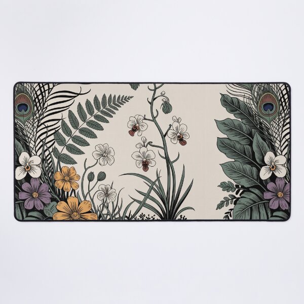 Item preview, Boho Peacock Feather Floral Illustration Print designed and sold by NuvoraNest.