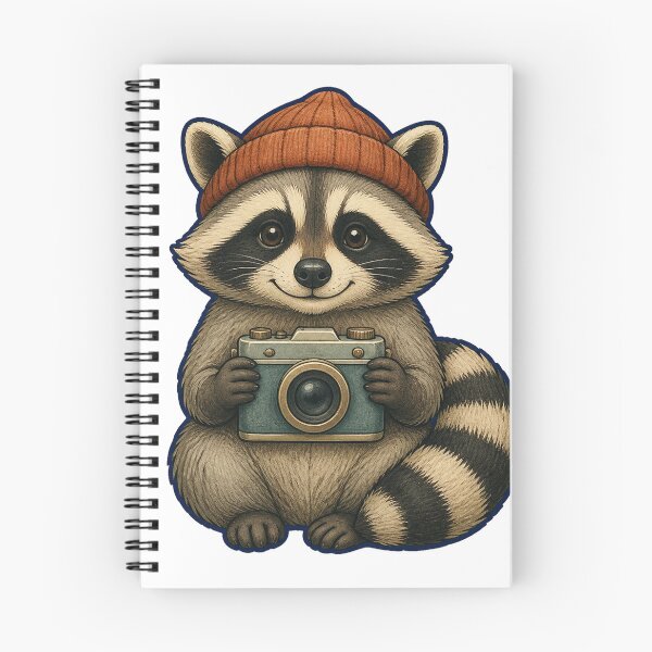 Item preview, Cozy Raccoon Photographer With Vintage Camera designed and sold by Quantum Doodle Studio.