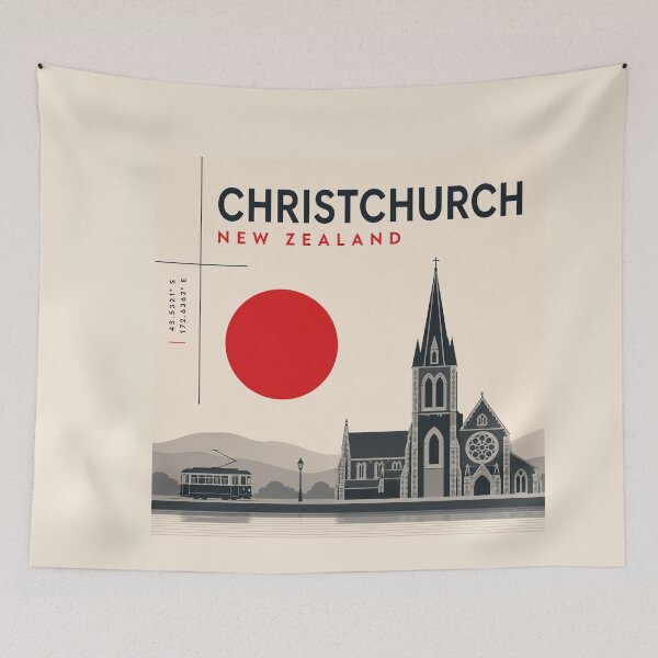 Item preview, Christchurch swiss style poster designed and sold by CMYKStudio.