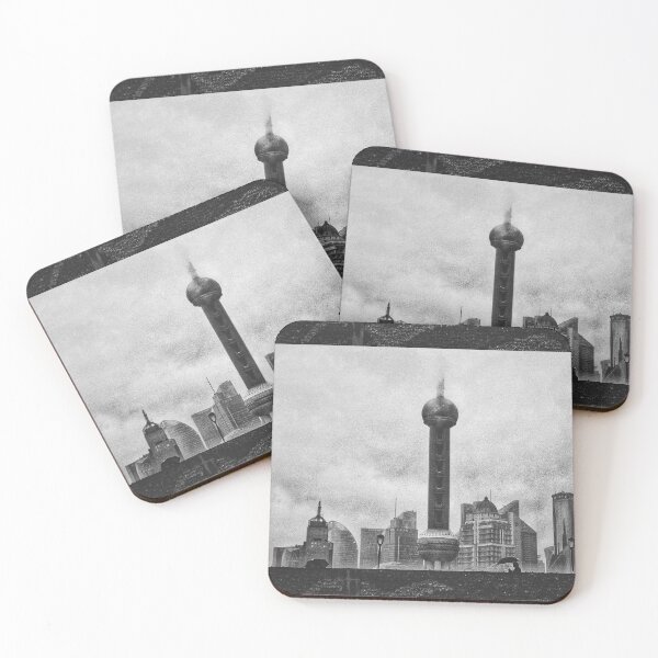 Item preview, Greyscale Oriental Pearl from The Bund designed and sold by Empathetic-Psychopath.