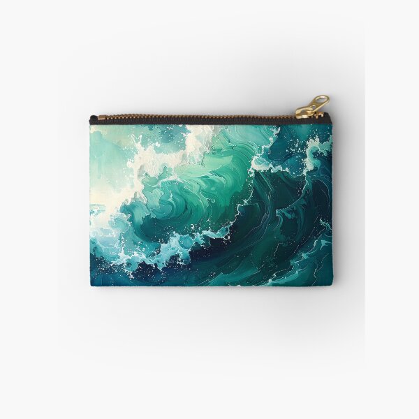 Item preview, Dynamic Emerald Sea Foam Ocean Waves designed and sold by BetweenForms.