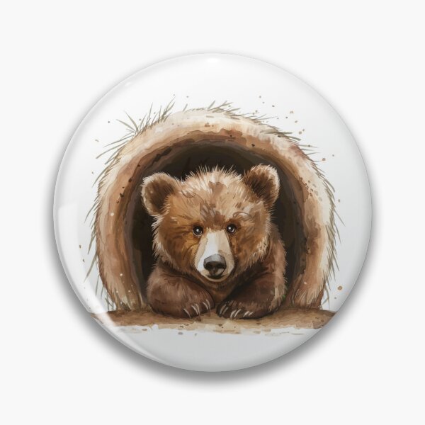 Item preview, Bear Cub | Cute Woodland Animal Watercolor Art designed and sold by Mandayartstudio.