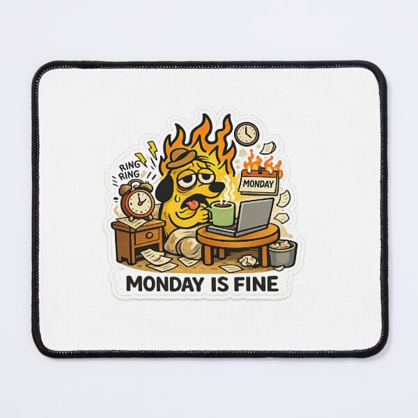 Item preview, Monday Is Fine Funny Dog designed and sold by BookedBusy.