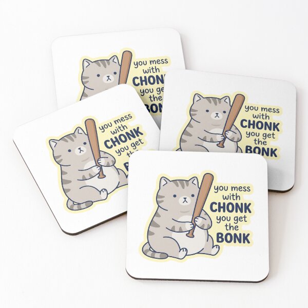 Item preview, You Mess With Chonk You Get The Bonk Funny Bat Cat Meme designed and sold by raedattia.