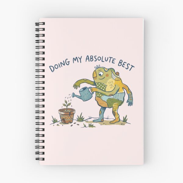 Item preview, Doing My Absolute Best - Cute Naive Creature Watering Plant Illustration designed and sold by TontikDesign.