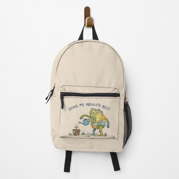 Item preview, Doing My Absolute Best - Cute Naive Creature Watering Plant Illustration designed and sold by TontikDesign.