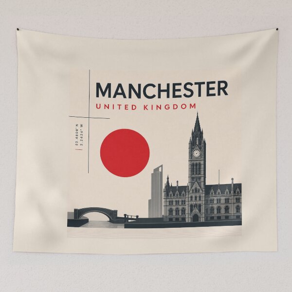 Item preview, Manchester swiss style poster designed and sold by CMYKStudio.