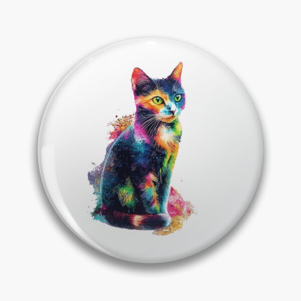 Item preview, Vibrant Rainbow Cat – Colorful Abstract Cat Art designed and sold by Awarrie.
