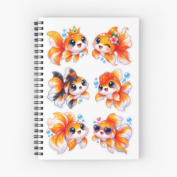Item preview, Cute Kawaii Goldfish Stickers Pack of 6 designed and sold by KrishAuraa.