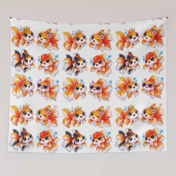 Item preview, Cute Kawaii Goldfish Stickers Pack of 6 designed and sold by KrishAuraa.