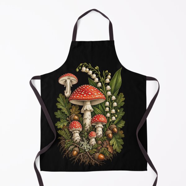 Item preview, Vintage Fly Agaric Woodland Herbarium with Lily of the Valley & Oak designed and sold by Anyshca.