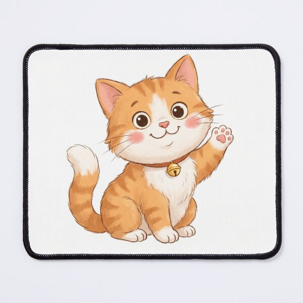 Item preview, Adorable Orange Cat Waving designed and sold by JenniferMoren.