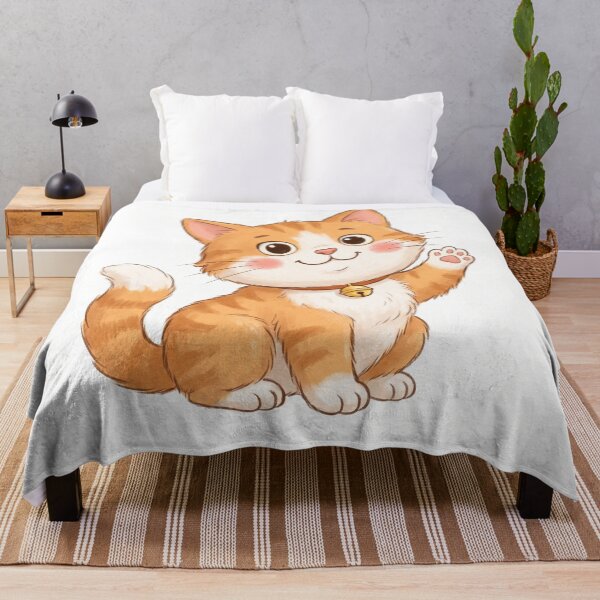 Item preview, Adorable Orange Cat Waving designed and sold by JenniferMoren.