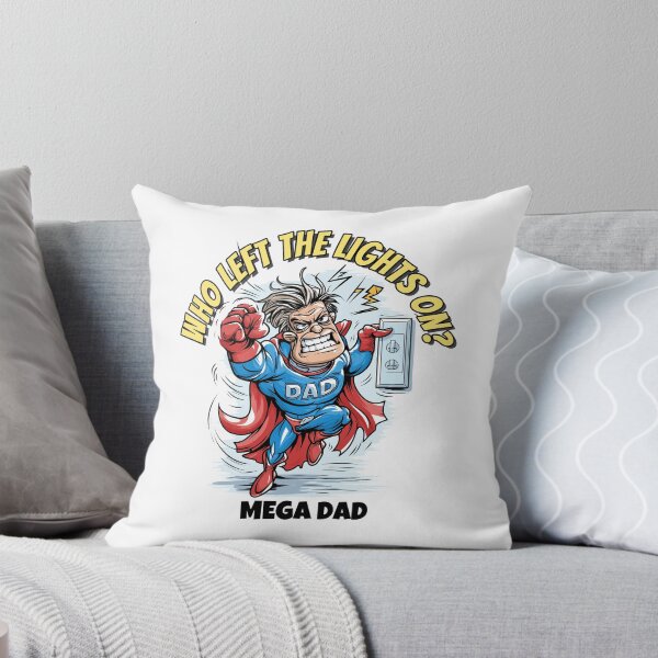 Item preview, Mega Dad Funny Superhero T-Shirt – Who Left the Lights On? designed and sold by JacekKita.