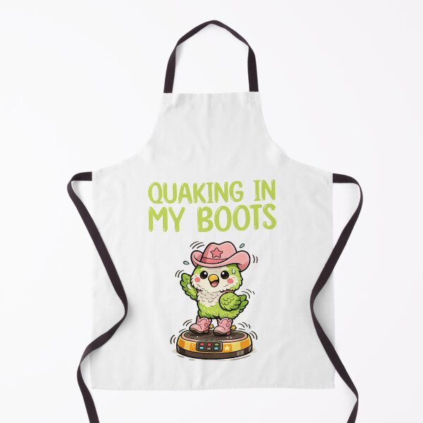 Item preview, Quaking in my boots, quaker bird wearing cowboy boots on exercise plate designed and sold by BritishDelights.