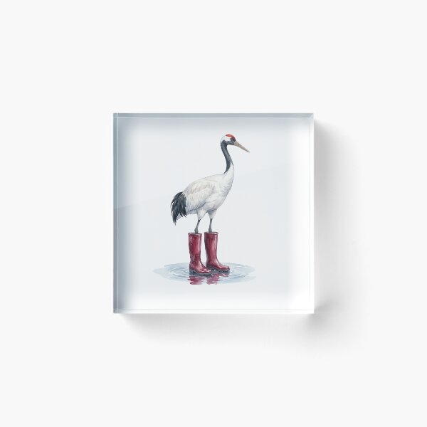 Item preview, Red Crowned Crane Boots designed and sold by Roy & Tiffany.