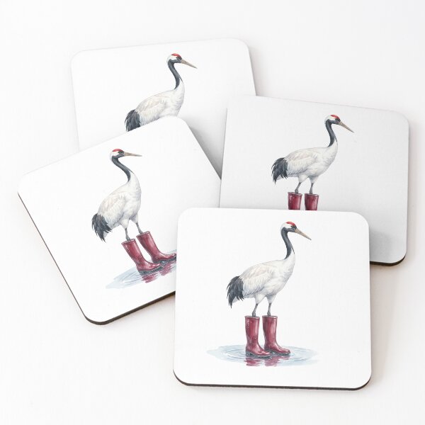 Item preview, Red Crowned Crane Boots designed and sold by Roy & Tiffany.