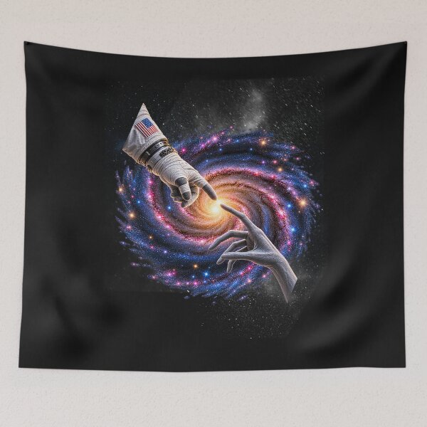 Item preview, Michelangelo Astronaut with Alien Hands Galaxy Space Sci-Fi designed and sold by Genius Geek.