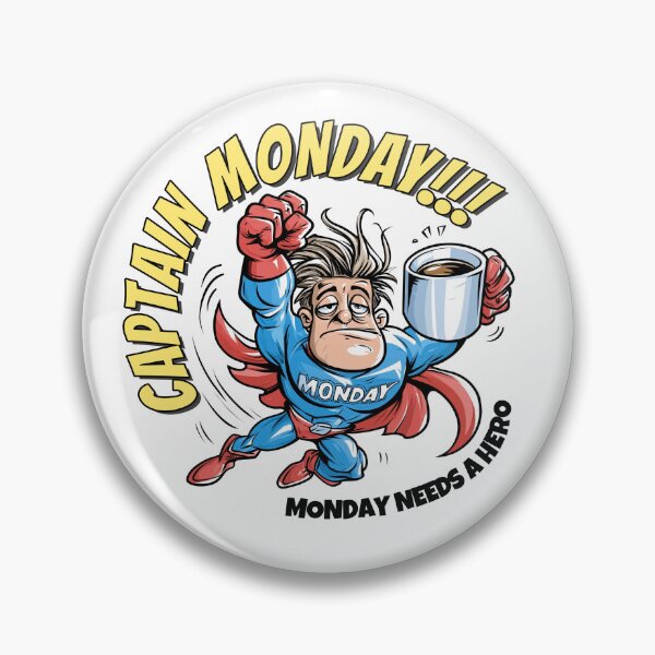Item preview, Captain Monday Funny Superhero T-Shirt – Monday Needs a Hero designed and sold by JacekKita.