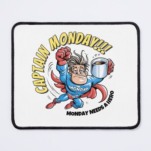 Item preview, Captain Monday Funny Superhero T-Shirt – Monday Needs a Hero designed and sold by JacekKita.