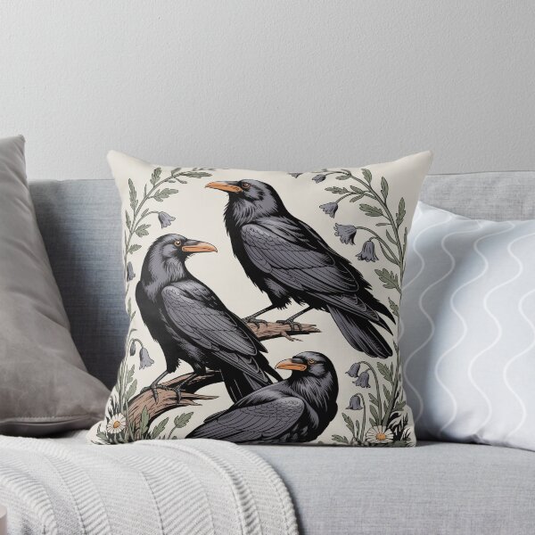 Item preview, Three Ravens Botanical Illustration Wall Art designed and sold by NuvoraNest.