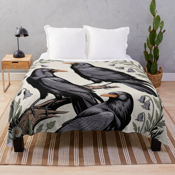 Item preview, Three Ravens Botanical Illustration Wall Art designed and sold by NuvoraNest.