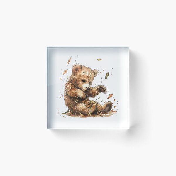 Item preview, Bear Cub | Cute Woodland Animal Watercolor Art designed and sold by Mandayartstudio.