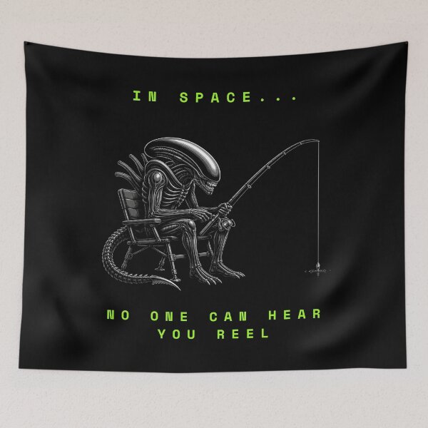 Item preview, In Space No One Can Hear You Reel - Funny Alien Fishing designed and sold by GeekAnglerStore.