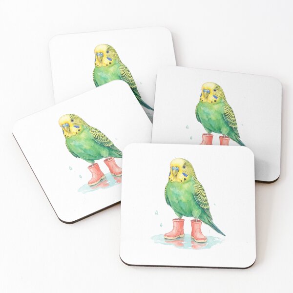 Item preview, Budgerigar Pink Rain Boots designed and sold by Roy & Tiffany.
