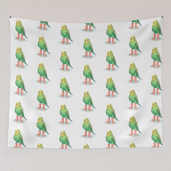 Item preview, Budgerigar Pink Rain Boots designed and sold by Roy & Tiffany.
