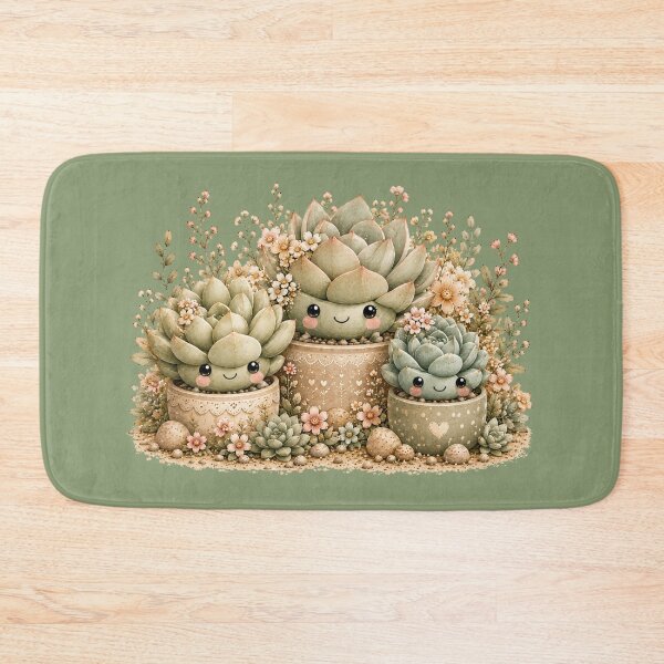 Item preview, Kawaii Succulent Family Illustration – Cute Rounded Leaf Design Art designed and sold by MagicMakerPh.
