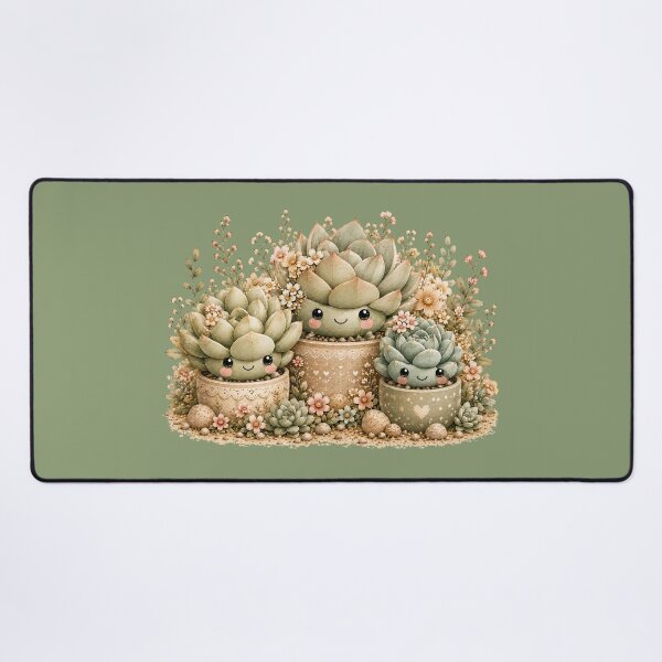 Item preview, Kawaii Succulent Family Illustration – Cute Rounded Leaf Design Art designed and sold by MagicMakerPh.