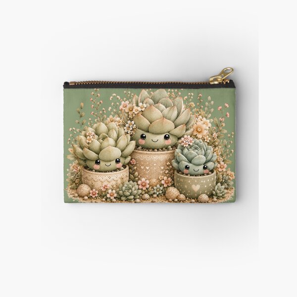 Item preview, Kawaii Succulent Family Illustration – Cute Rounded Leaf Design Art designed and sold by MagicMakerPh.