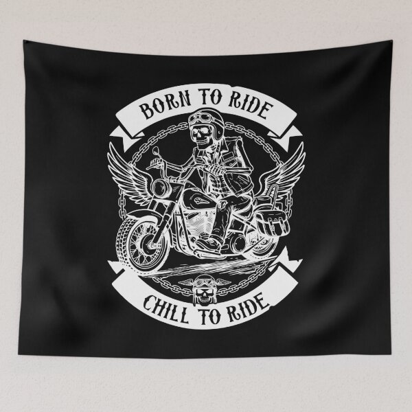 Item preview, Skeleton Biker Vintage Born To Ride Graphic For Motorcycle Enthusiasts designed and sold by roarsomethings.