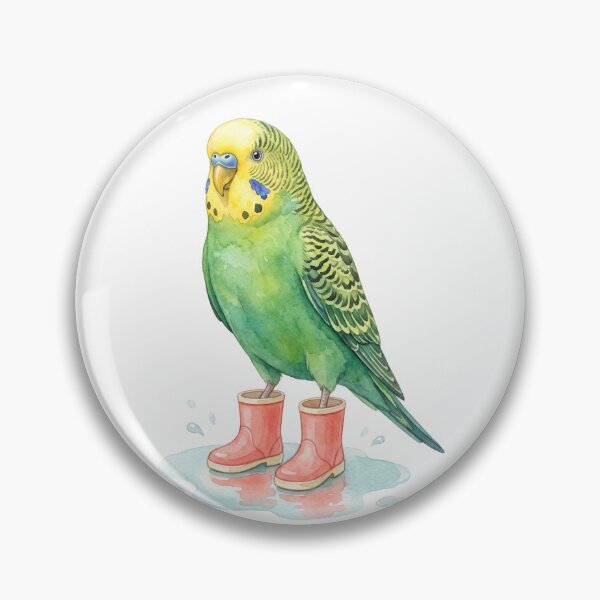 Item preview, Green Parakeet Pink Boots designed and sold by Tiffany Roy.