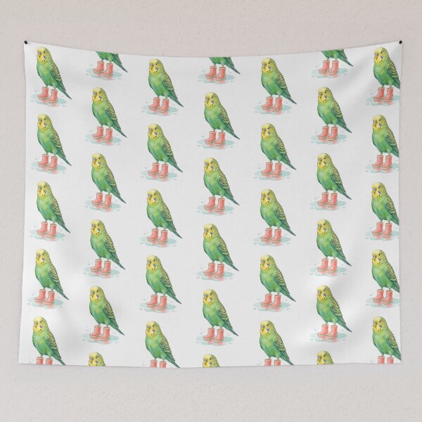 Item preview, Green Parakeet Pink Boots designed and sold by Roy & Tiffany.