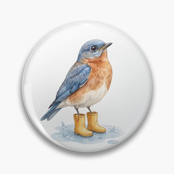Item preview, Eastern Bluebird Yellow Boots designed and sold by Roy & Tiffany.